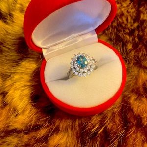 Natural zircon ring 925 sterling silver